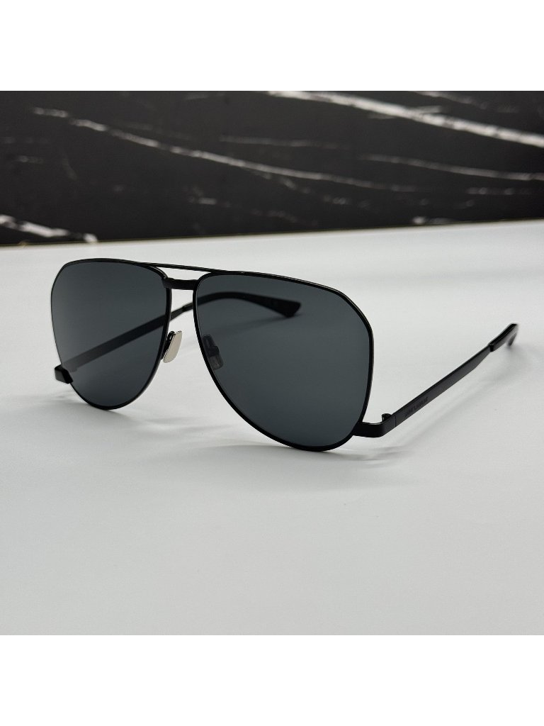 Nwt Saint Laurent Sl690 Dust 001 Black Unisex Aviator Sunglasses